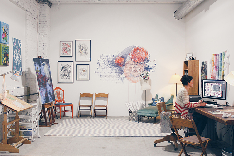 Pittsburgh artist Ashley Cecil in her new studio